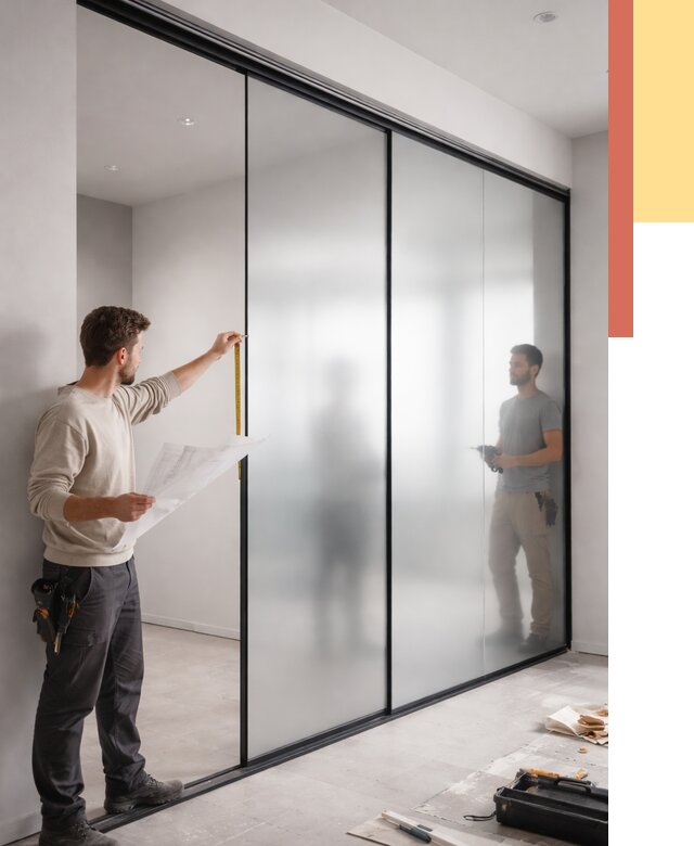 Матовые стеклянные перегородки в Калининграде от 8600 руб. — монтаж и установка | ОТДЕЛОЧНИК-Клн