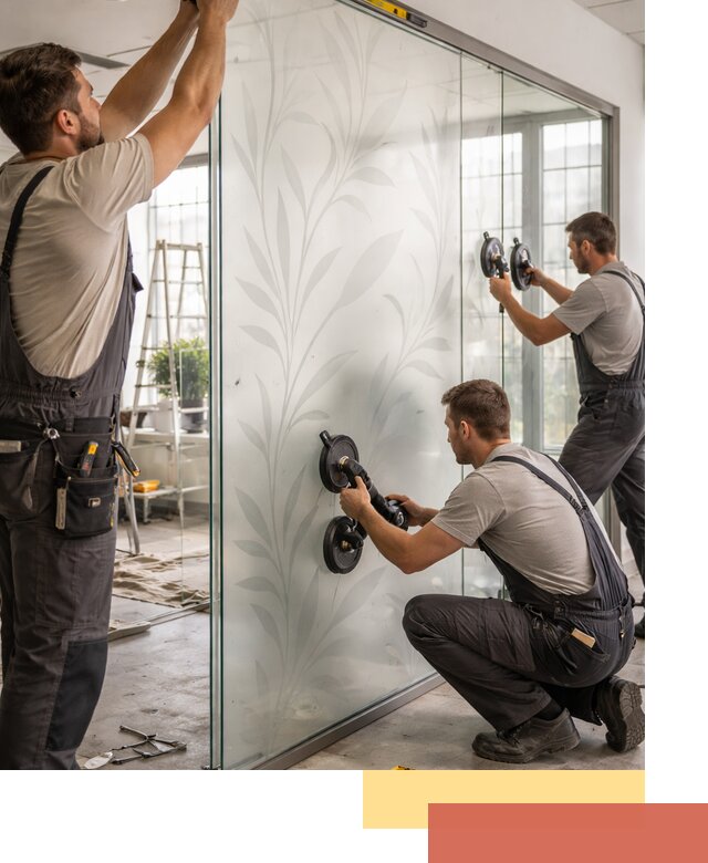 Стеклянные перегородки с рисунком на заказ в Калининграде