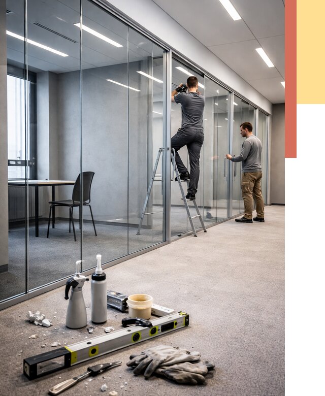 Стеклянные офисные перегородки в Калининграде от 8600 руб. — монтаж и установка | ОТДЕЛОЧНИК-Клн