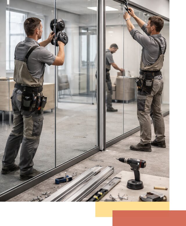 Стеклянные офисные перегородки под ключ в Калининграде