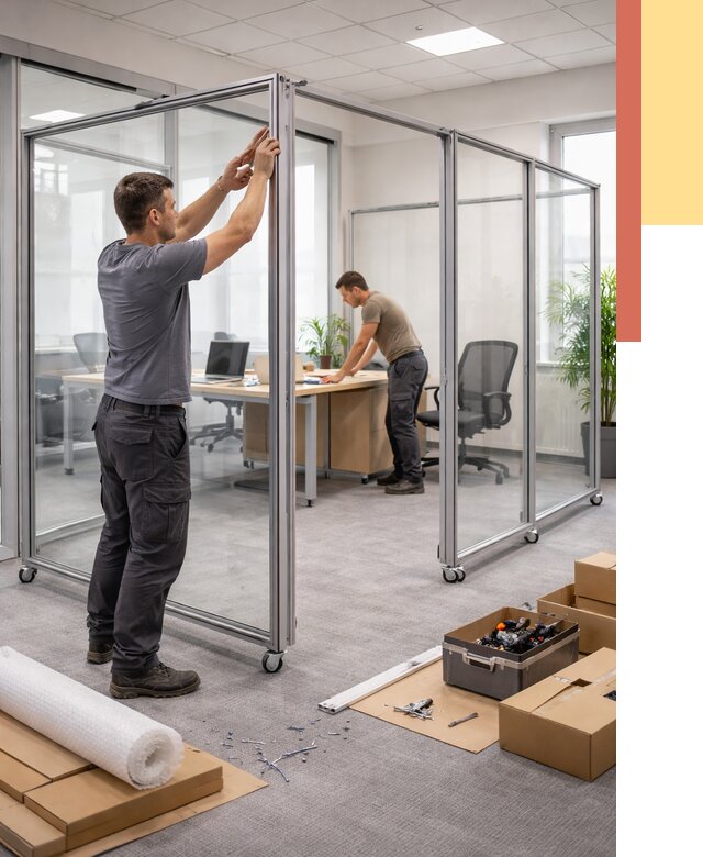 Мобильные офисные перегородки в Калининграде от 12648 руб. — установка под ключ | ОТДЕЛОЧНИК-Клн