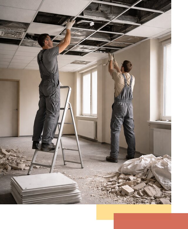 Демонтаж потолков Армстронг профессионально в Калининграде