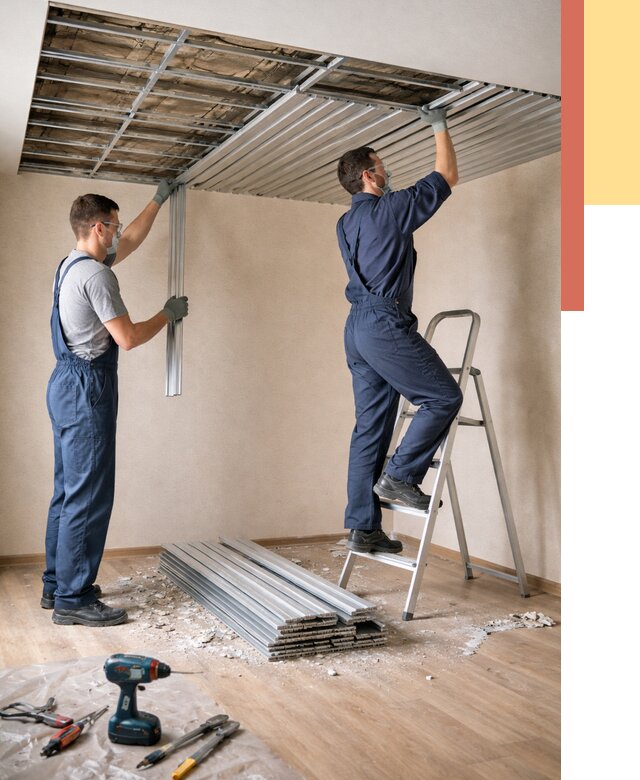 Демонтаж реечного потолка в Калининграде от 4553 руб. быстро и недорого | ОТДЕЛОЧНИК-Клн