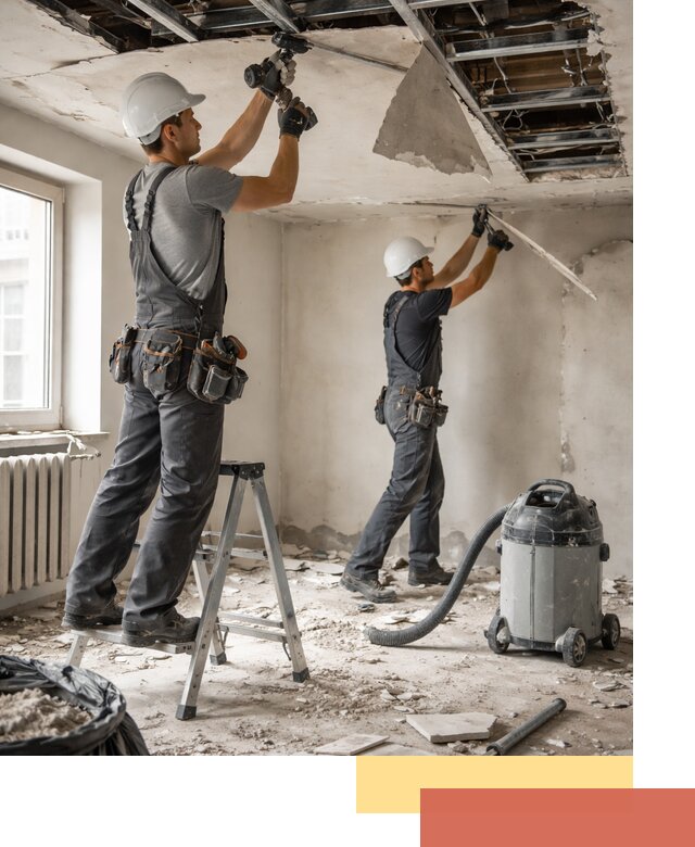 Демонтаж гипсокартонного потолка в Калининграде быстро и аккуратно