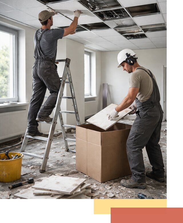 Демонтаж потолочной плитки в Калининграде быстро и аккуратно