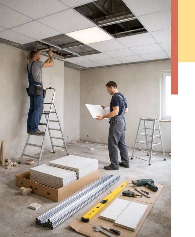 Монтаж потолка армстронг в Калининграде от 4553 руб/м2 — быстрая установка под ключ | ОТДЕЛОЧНИК-Клн