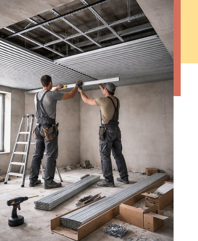 Монтаж реечного потолка в Калининграде от 4553 руб. под ключ | ОТДЕЛОЧНИК-Клн