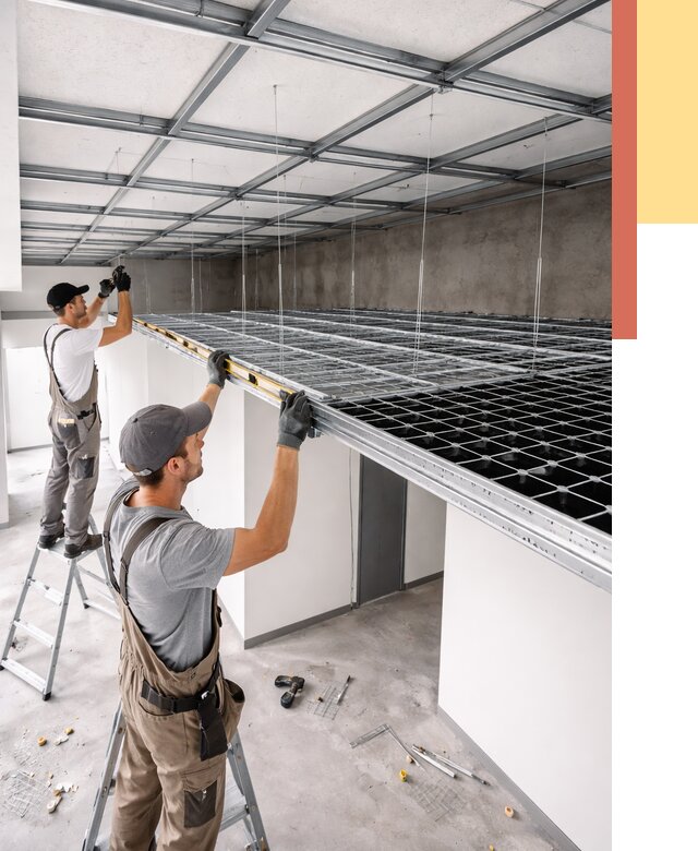 Монтаж потолка грильято в Калининграде от 455 руб./м² — быстрая сборка под ключ | ОТДЕЛОЧНИК-Клн