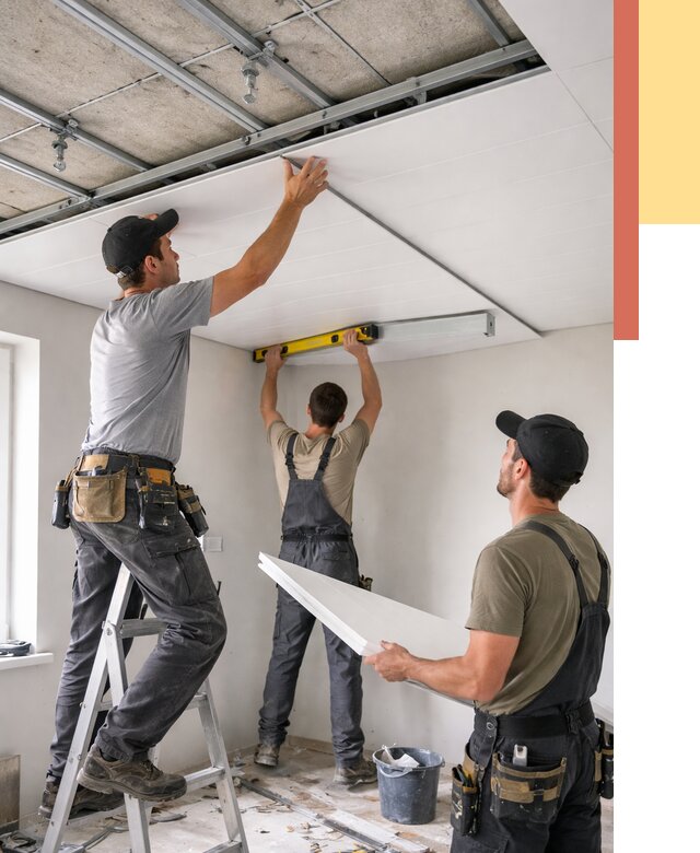 Монтаж потолка из ПВХ панелей в Калининграде от 3541 руб./м2 — быстро и недорого | ОТДЕЛОЧНИК-Клн