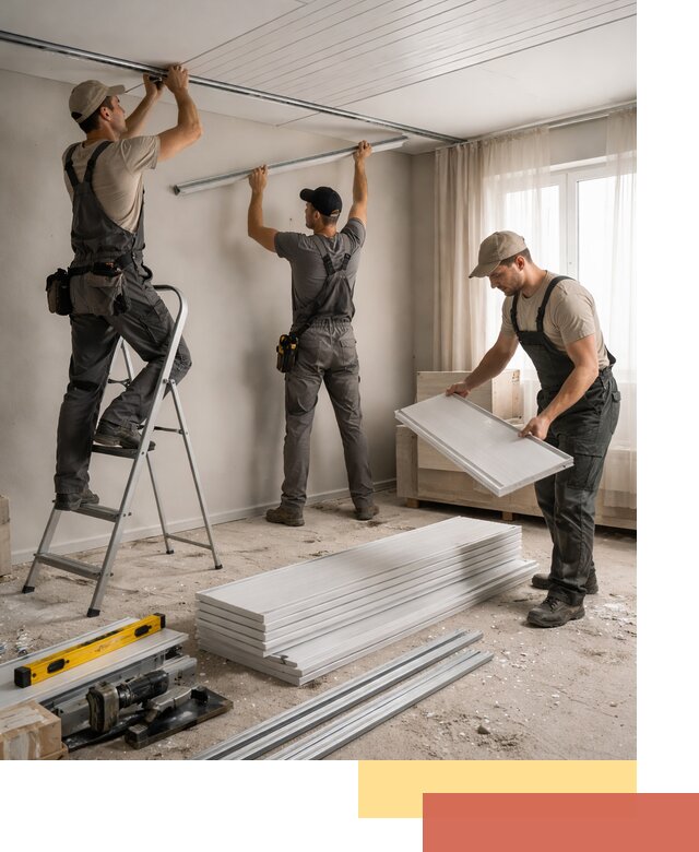 Монтаж потолка из ПВХ панелей в Калининграде оперативно и качественно