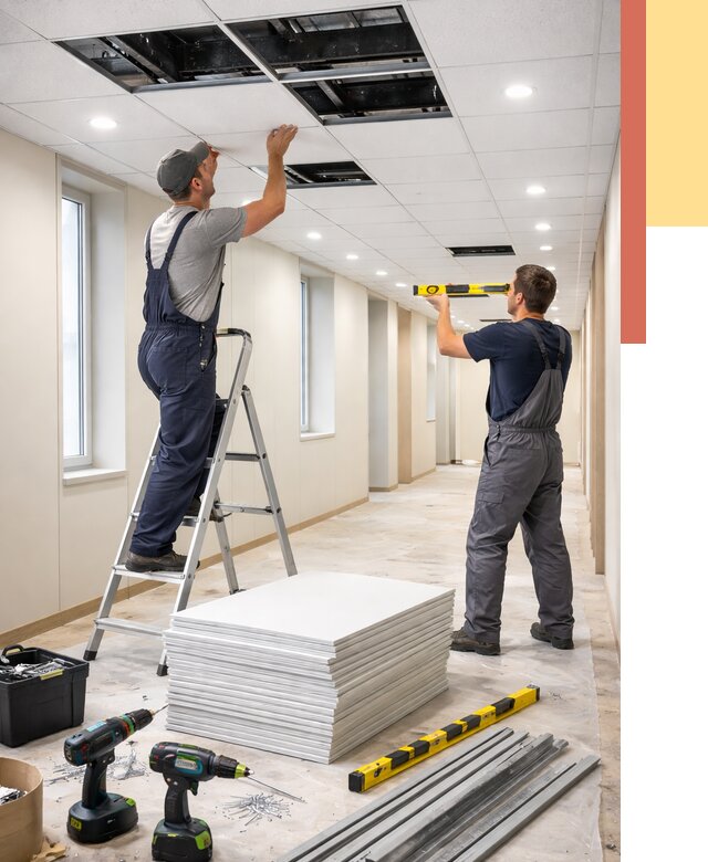 Ремонт потолка Армстронг в Калининграде от 4553 руб. — быстро и недорого | ОТДЕЛОЧНИК-Клн