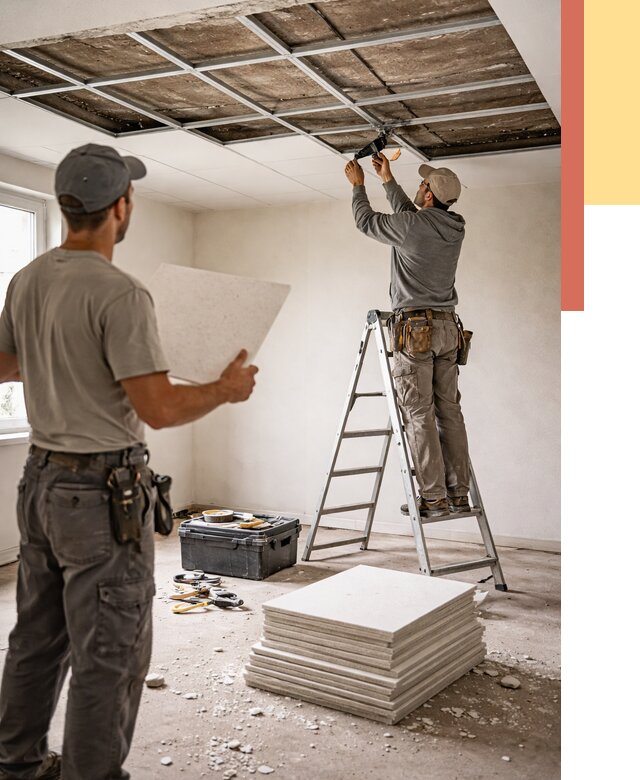 Замена плит подвесного потолка в Калининграде от 1771 руб. быстро и недорого | ОТДЕЛОЧНИК-Клн