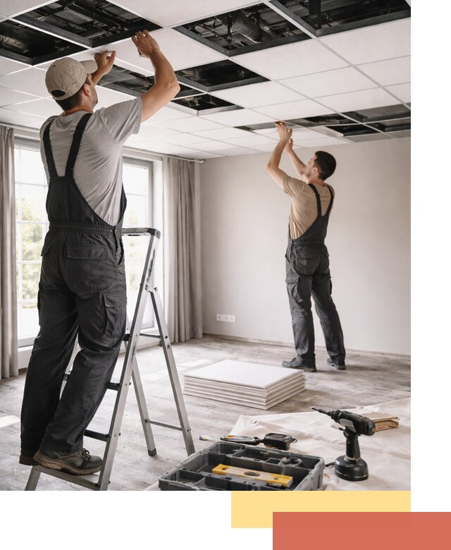 Замена плит подвесного потолка в Калининграде быстро и качественно