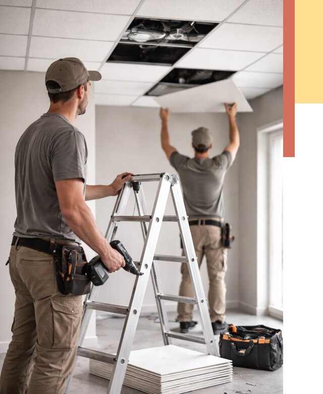 Обслуживание подвесного потолка в Калининграде от 3541 руб. — быстро и недорого | ОТДЕЛОЧНИК-Клн