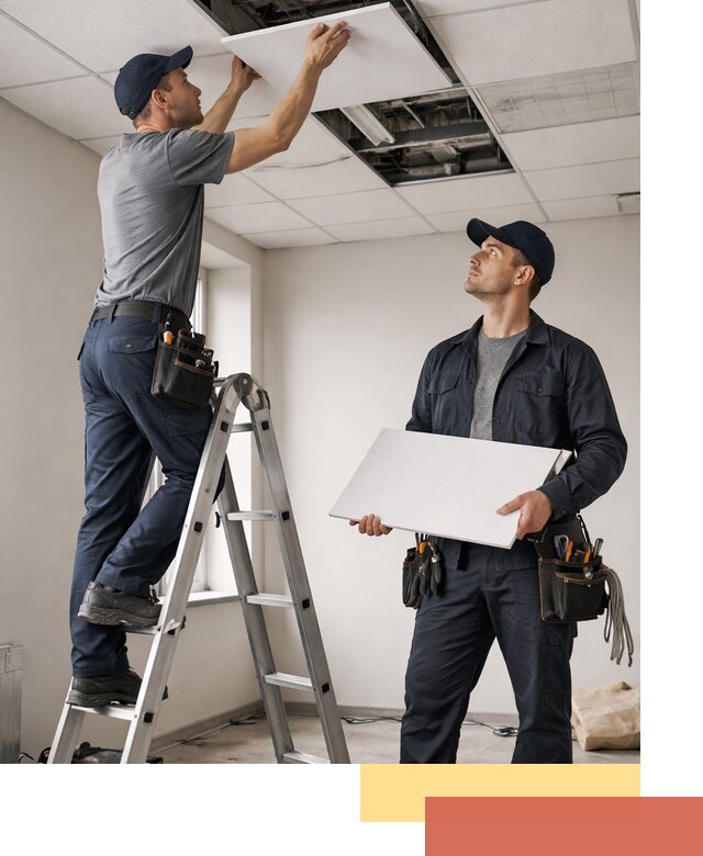 Обслуживание подвесного потолка в Калининграде — ремонт и чистка