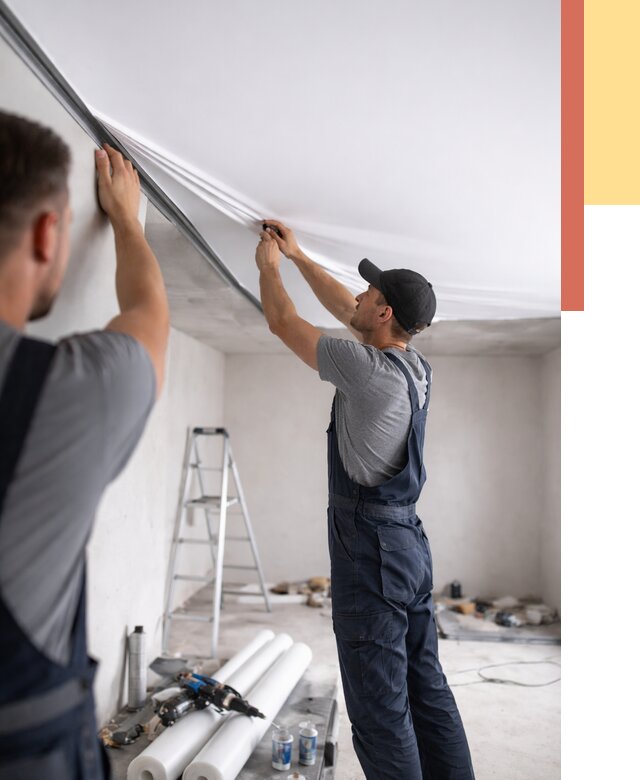 Монтаж матового натяжного потолка в Калининграде от 4553 руб./м² — быстро и недорого | ОТДЕЛОЧНИК-Клн