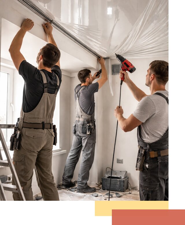 Монтаж глянцевого натяжного потолка в Калининграде быстро и качественно