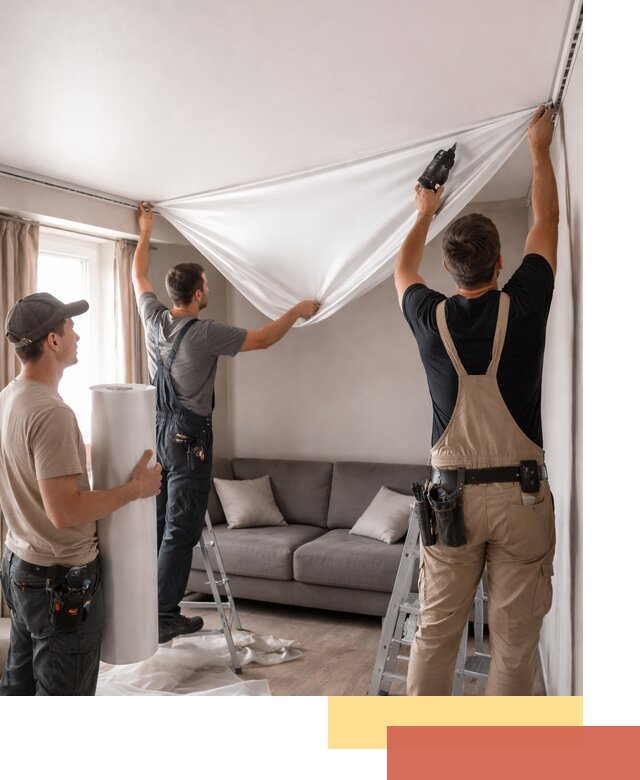 Монтаж сатинового натяжного потолка в Калининграде качественно и быстро