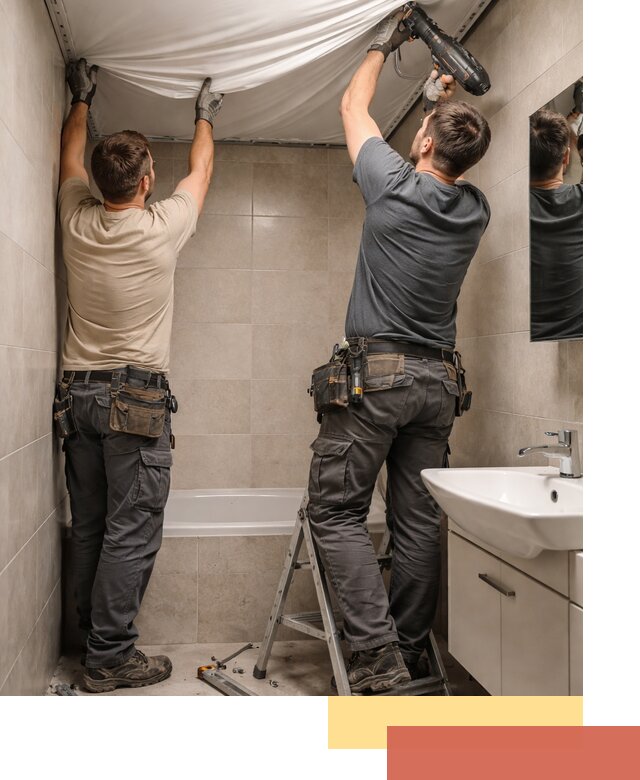 Монтаж натяжного потолка в ванной в Калининграде быстро и качественно