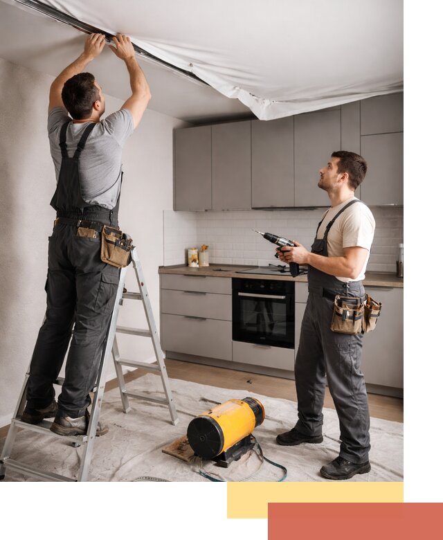 Монтаж натяжного потолка на кухне в Калининграде