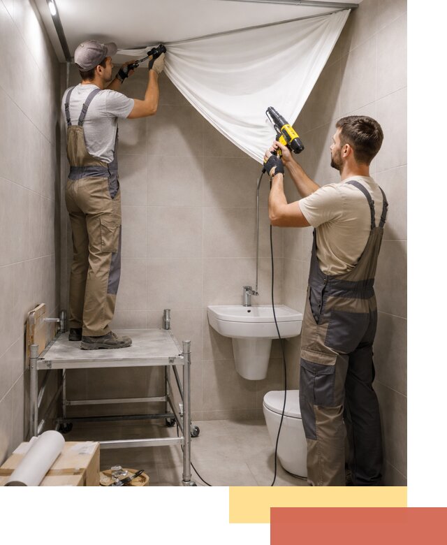 Монтаж натяжного потолка в санузле в Калининграде