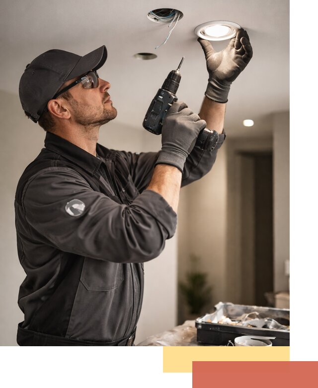 Установка точечных светильников в натяжной потолок в Калининграде