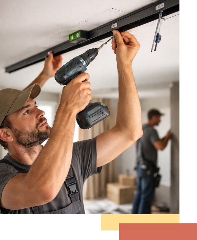 Установка трековых светильников в натяжной потолок в Калининграде