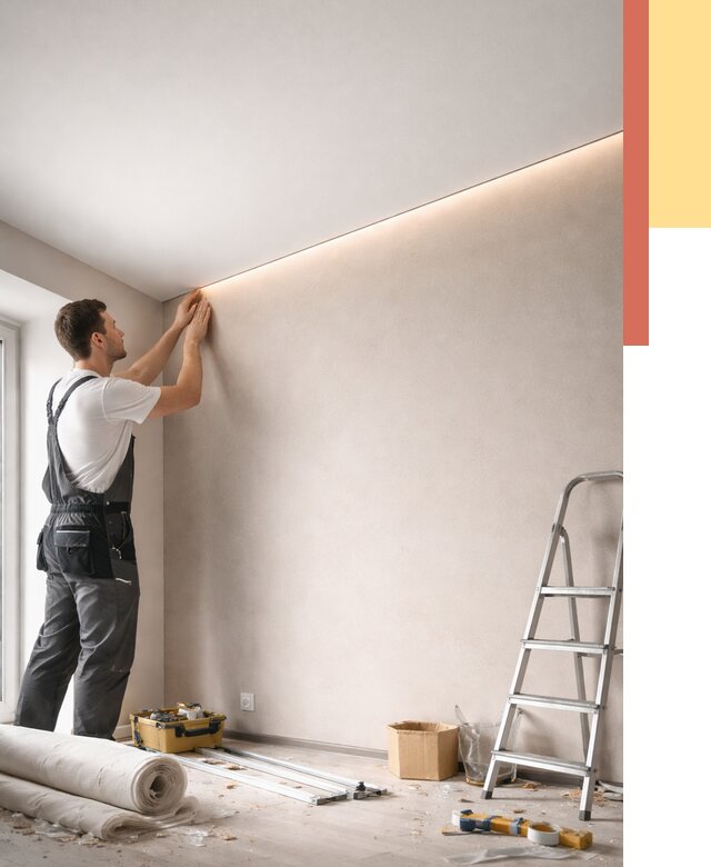 Теневые натяжные потолки в Калининграде от 8297 руб. под ключ | ОТДЕЛОЧНИК-Клн