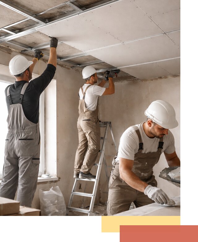 Одноуровневый потолок из гипсокартона в Калининграде — монтаж и отделка