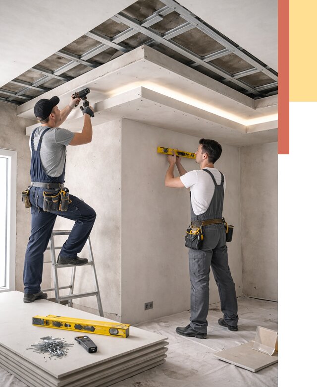 Двухуровневый потолок из гипсокартона в Калининграде от 1467 руб. под ключ | ОТДЕЛОЧНИК-Клн