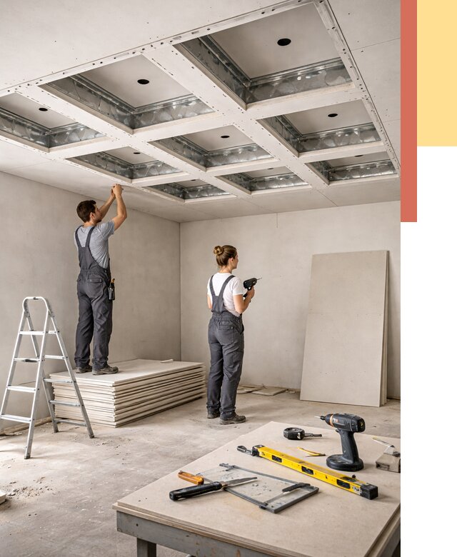 Кессонный потолок из гипсокартона в Калининграде от 1872 руб. — монтаж и под ключ | ОТДЕЛОЧНИК-Клн