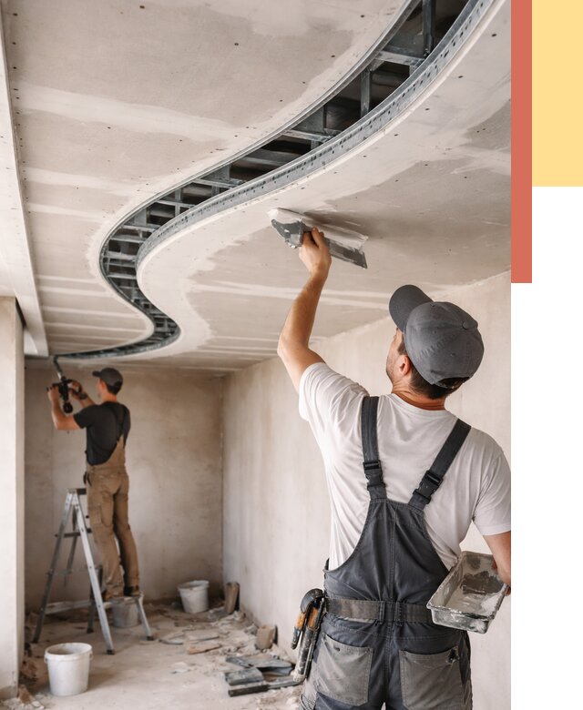 Криволинейный потолок из гипсокартона в Калининграде от 2125 руб./м2 | ОТДЕЛОЧНИК-Клн