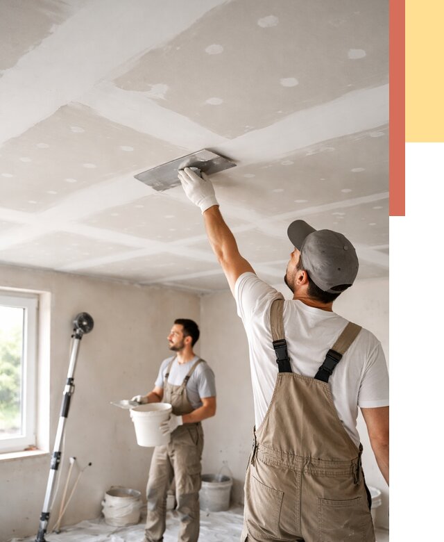 Шпаклевка потолка из гипсокартона в Калининграде от 3238 руб./м2 — услуги под ключ | ОТДЕЛОЧНИК-Клн