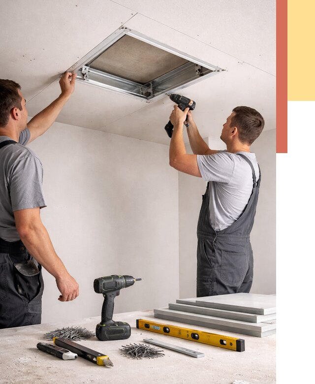 Установка люка в потолок ГКЛ в Калининграде от 2530 руб. под ключ | ОТДЕЛОЧНИК-Клн