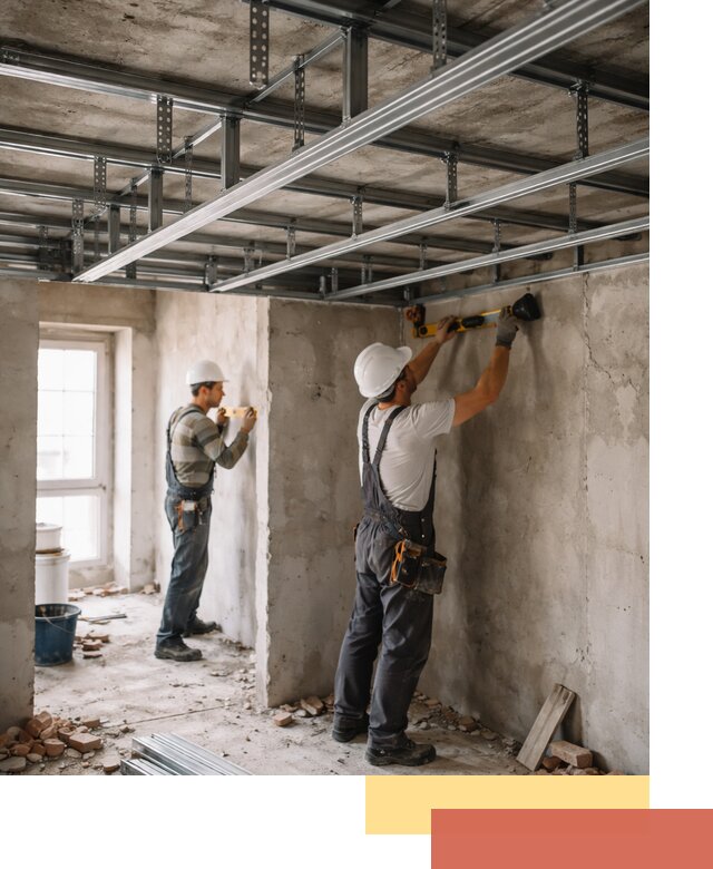 Монтаж каркаса потолка из профильного профиля в Калининграде