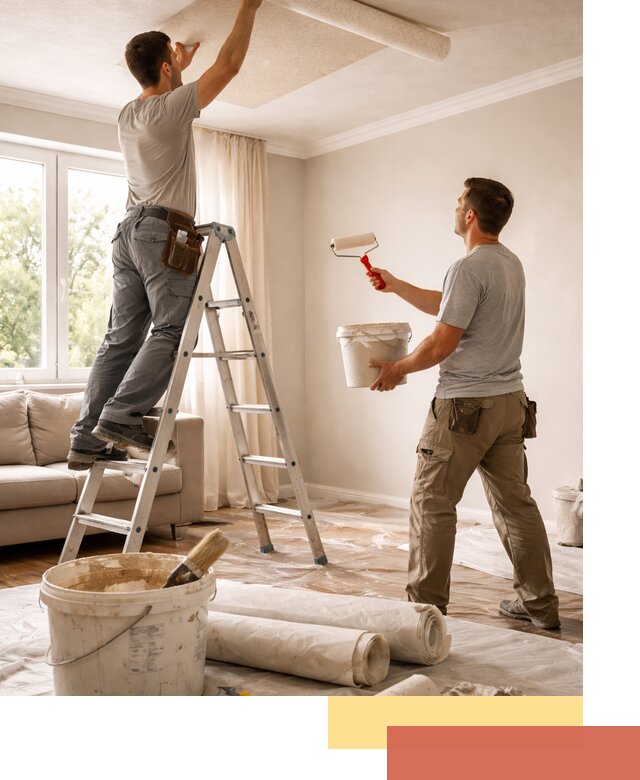 Поклейка обоев на потолок в Калининграде — качественно и быстро