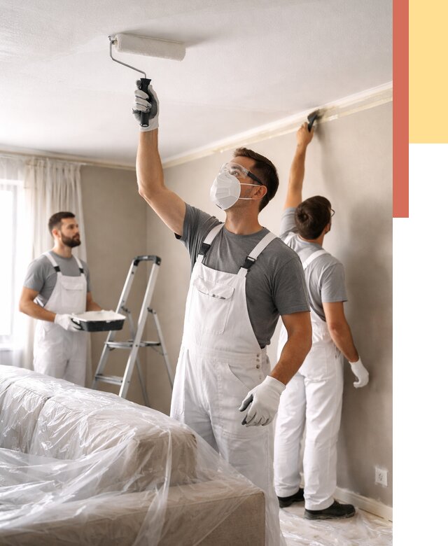 Покраска потолка водоэмельсионной краской в Калининграде от 2226 руб/м² — услуги под ключ | ОТДЕЛОЧНИК-Клн