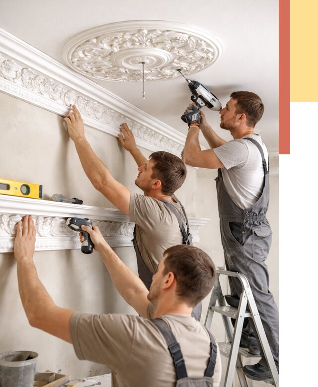 Монтаж лепнины на потолок в Калининграде от 3238 руб. быстро и недорого | ОТДЕЛОЧНИК-Клн