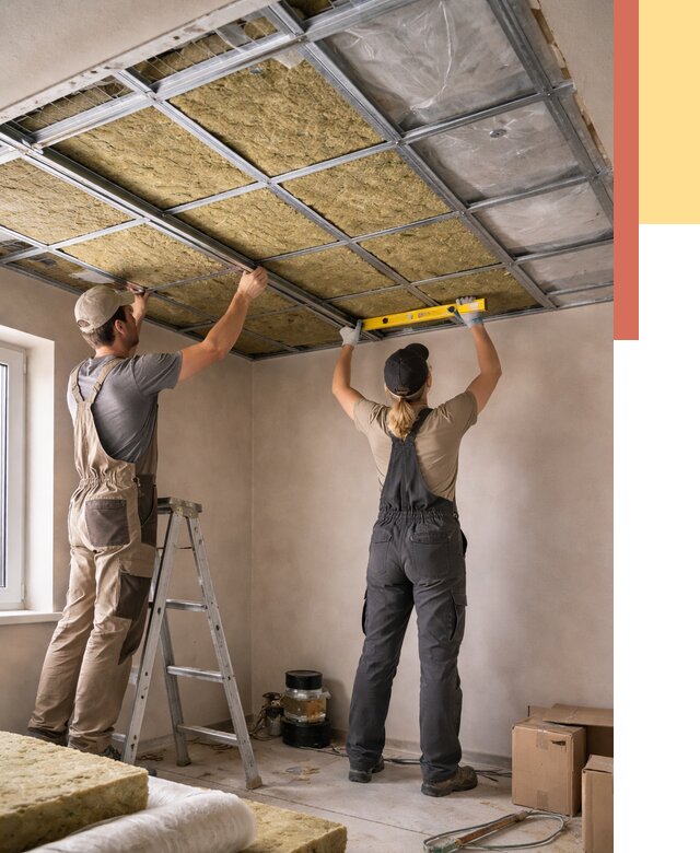 Шумоизоляция потолка в Калининграде от 1265 руб. под ключ — услуги ОТДЕЛОЧНИК-Клн