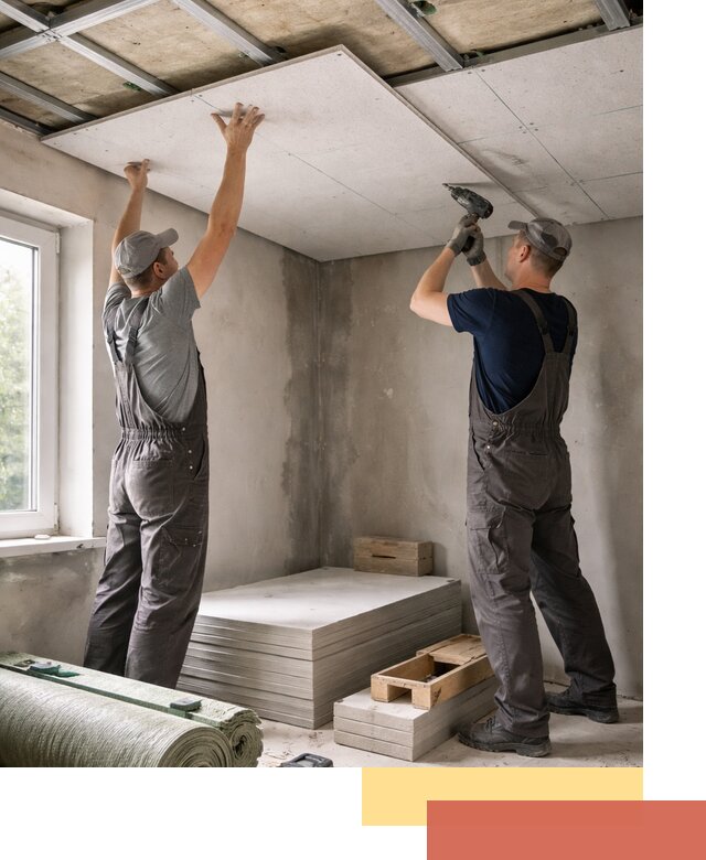 Шумоизоляция потолка панелями ЗИПС в Калининграде